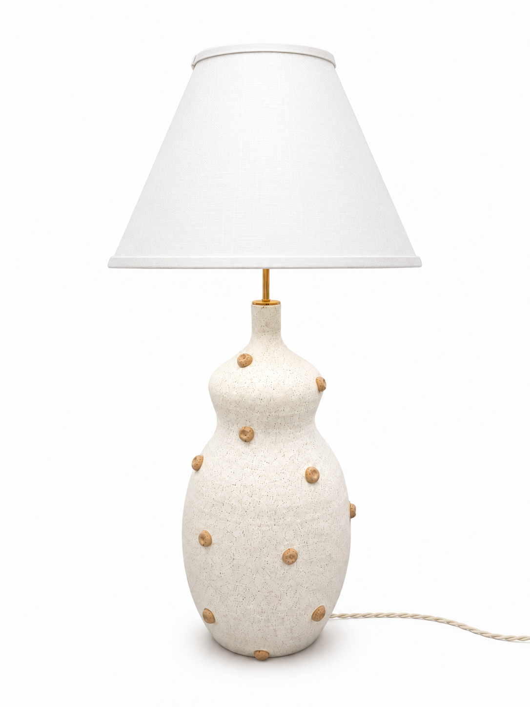 Kusama Floor Lamp- Matte white and sandy speckled accents.png