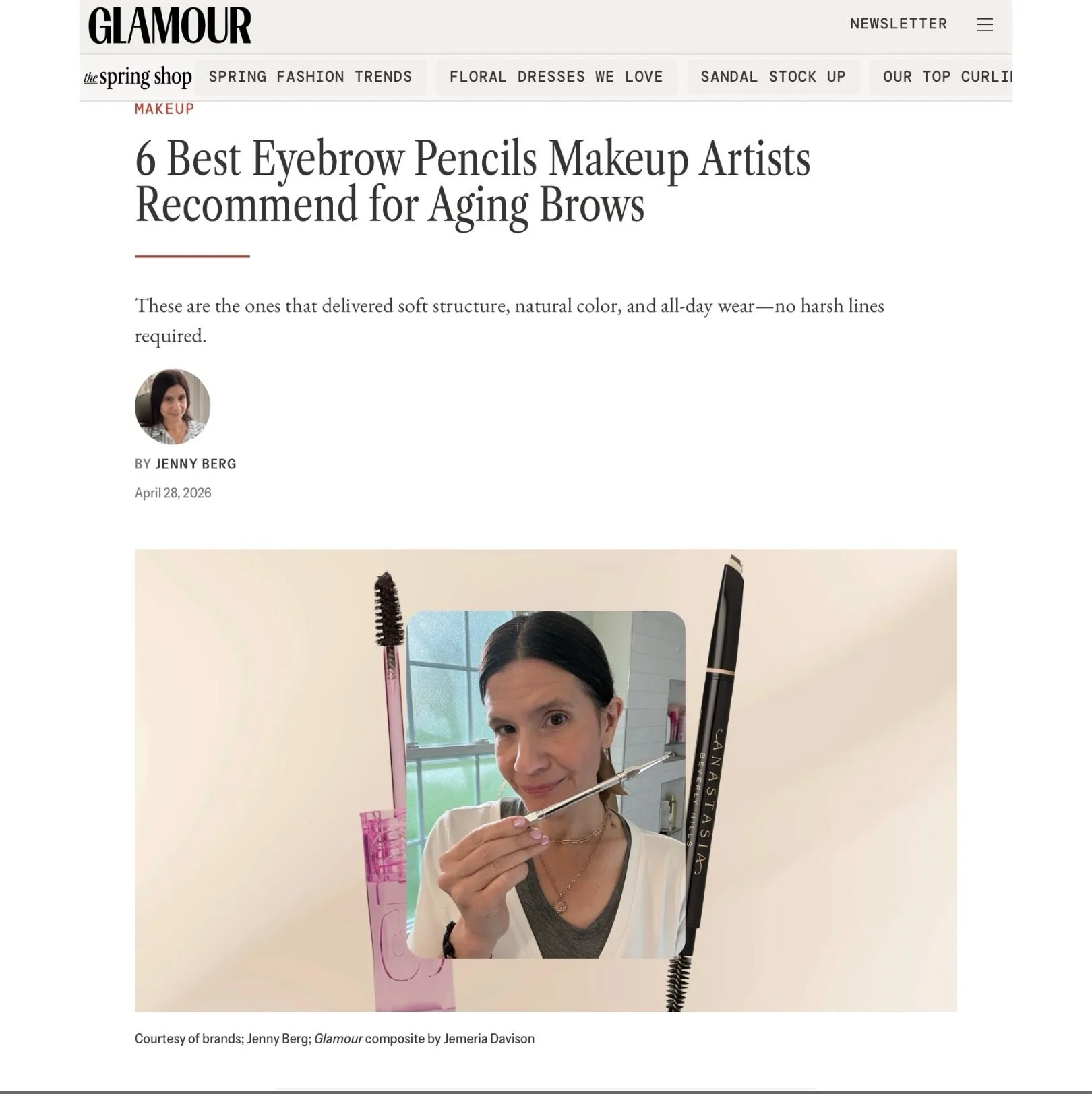 Brows really are the frame of the face. Thank you @GlamourMag and @jennysarene for the kind mention in your latest article, 6 BEST EYEBROW PENCILS MAKEUP ARTISTS RECOMMEND FOR AGING BROWS&mdash;it&rsquo;s always a pleasure to share what I&rsquo;ve le