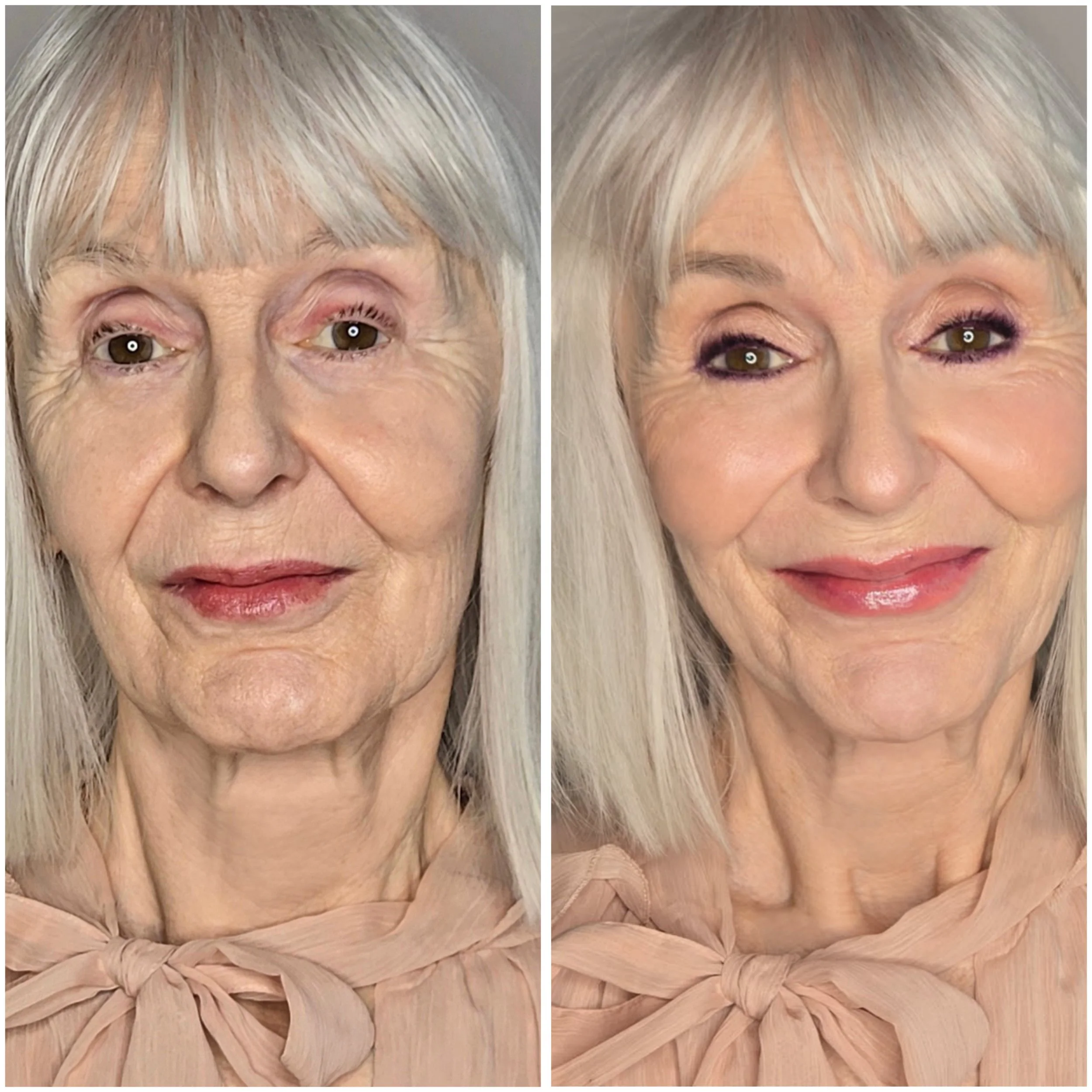 Ageless beauty makeup and natural lifting techniques for mature skin by Robin Schoen NYC.