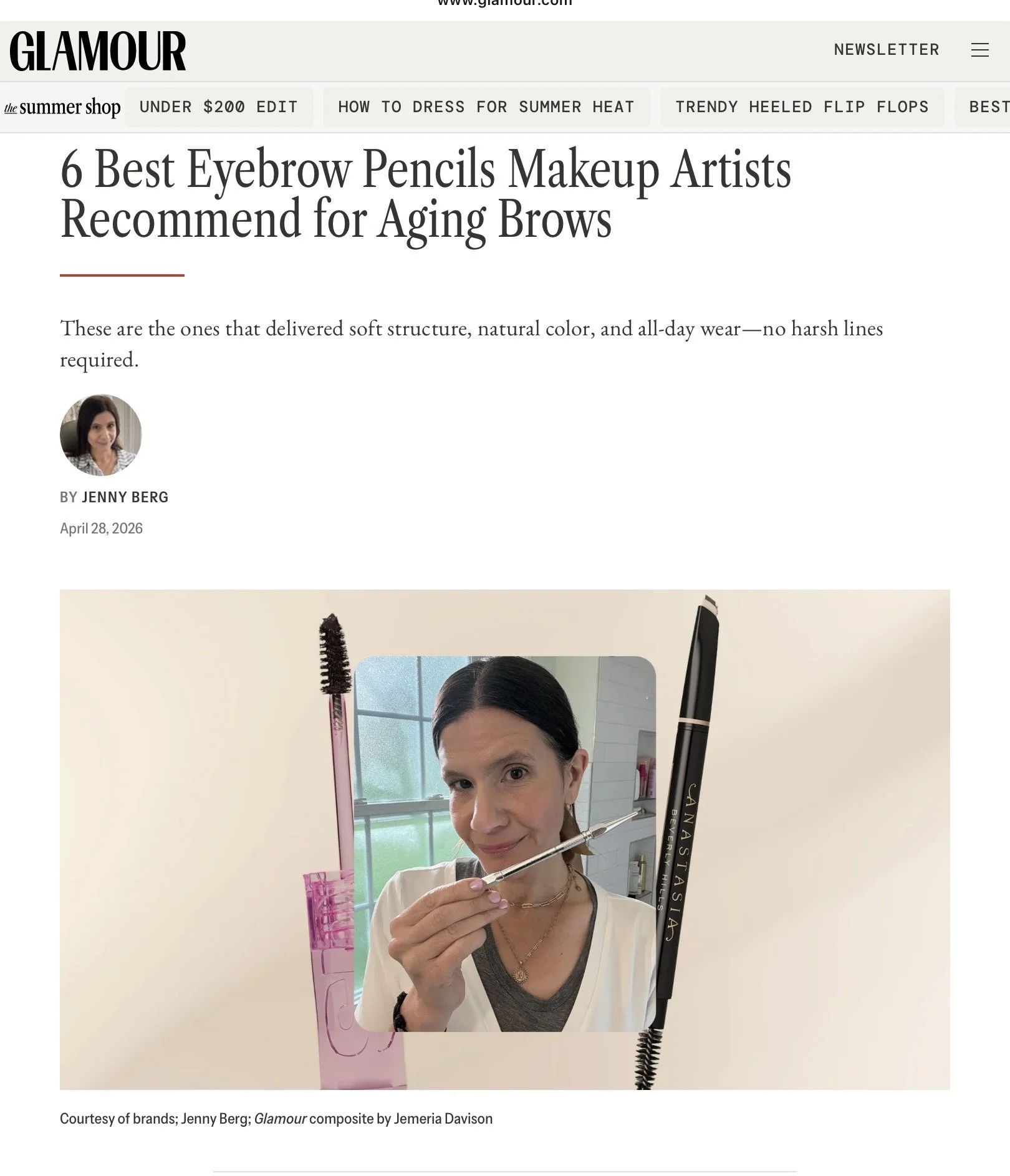 Article feature: “6 Best Eyebrow Pencils Makeup Artist’s Recommend For Aging Brows” featuring expert Robin Schoen’s recommendations for creating the perfect brows.