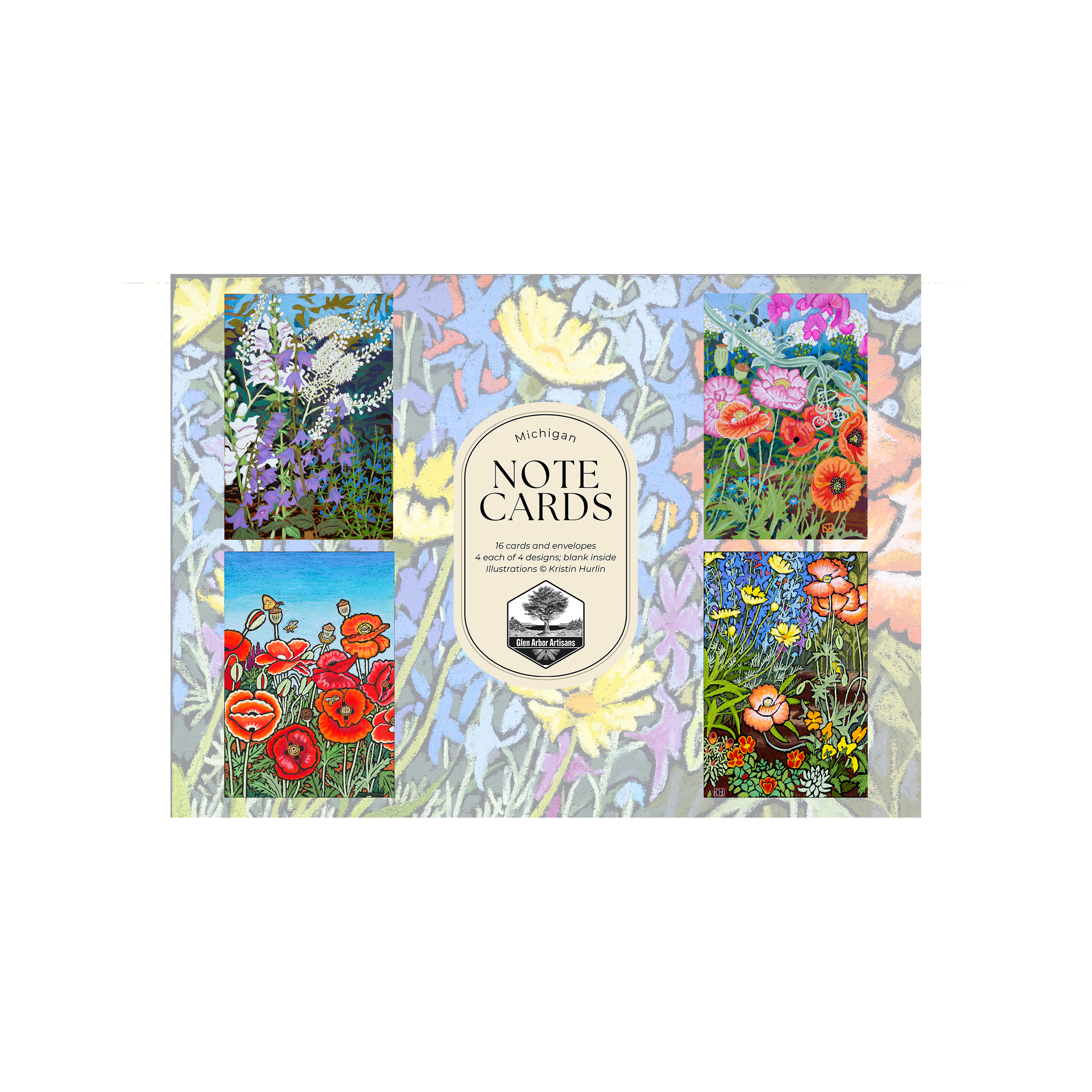 Pastel Flowers Note Card Box Set