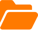 An icon of an orange folder with black outline.