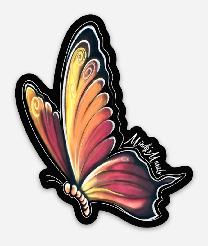 Yellow Gradient Butterfly Sticker