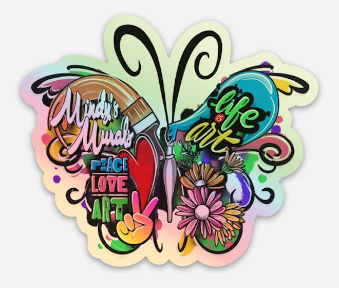 Holographic Art Butterfly Sticker