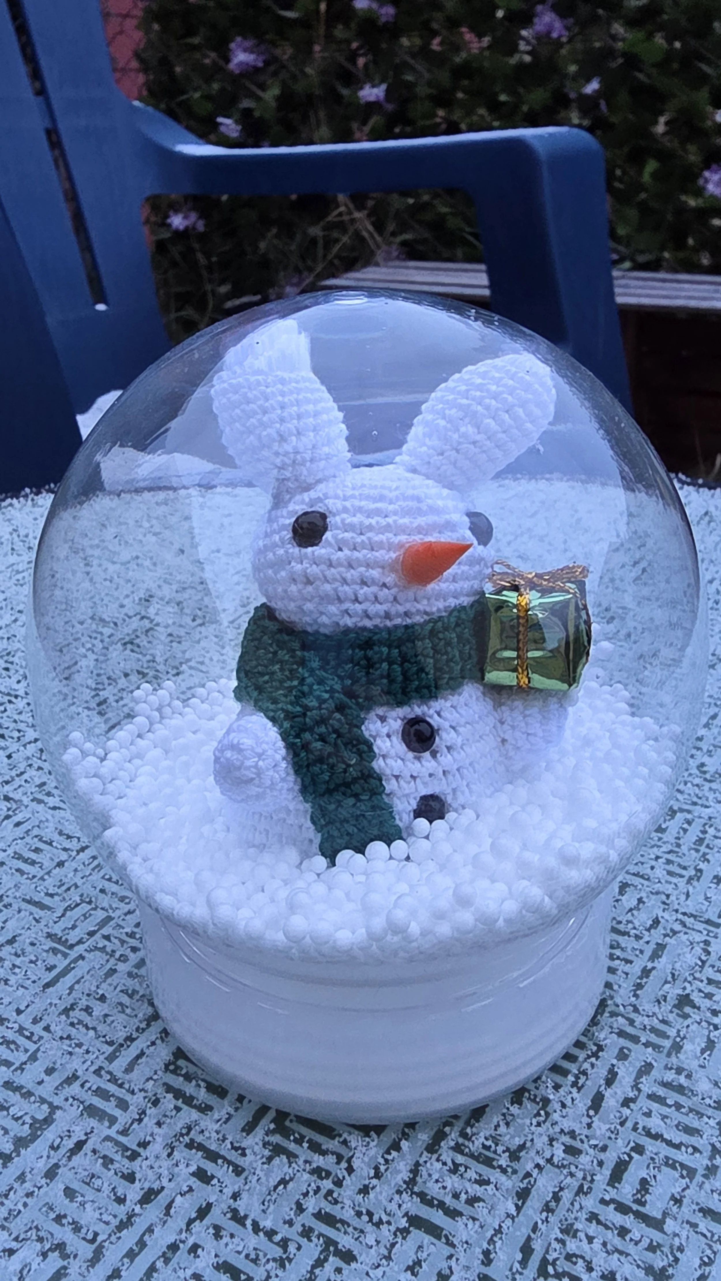 Snowbun with a Green Scarf