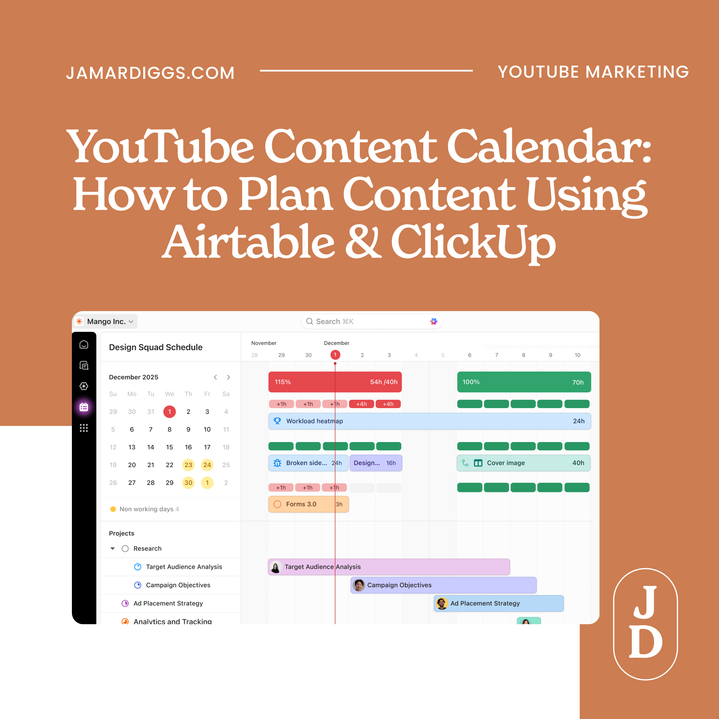 YouTube Content Calendar: How to Plan Content Using Airtable &amp; ClickUp