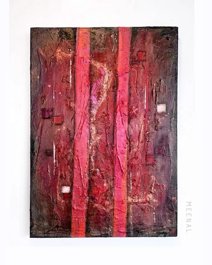 The Wound Is The Place The Light Enters You ▫️36&rdquo; x 24&rdquo; ▫️ Acrylic, Oil Pastels, Concrete on wood. 

If a wound, no matter how deep, is seen as an opportunity to learn from and grow, it will have not been in vain. Tough times are inevitab