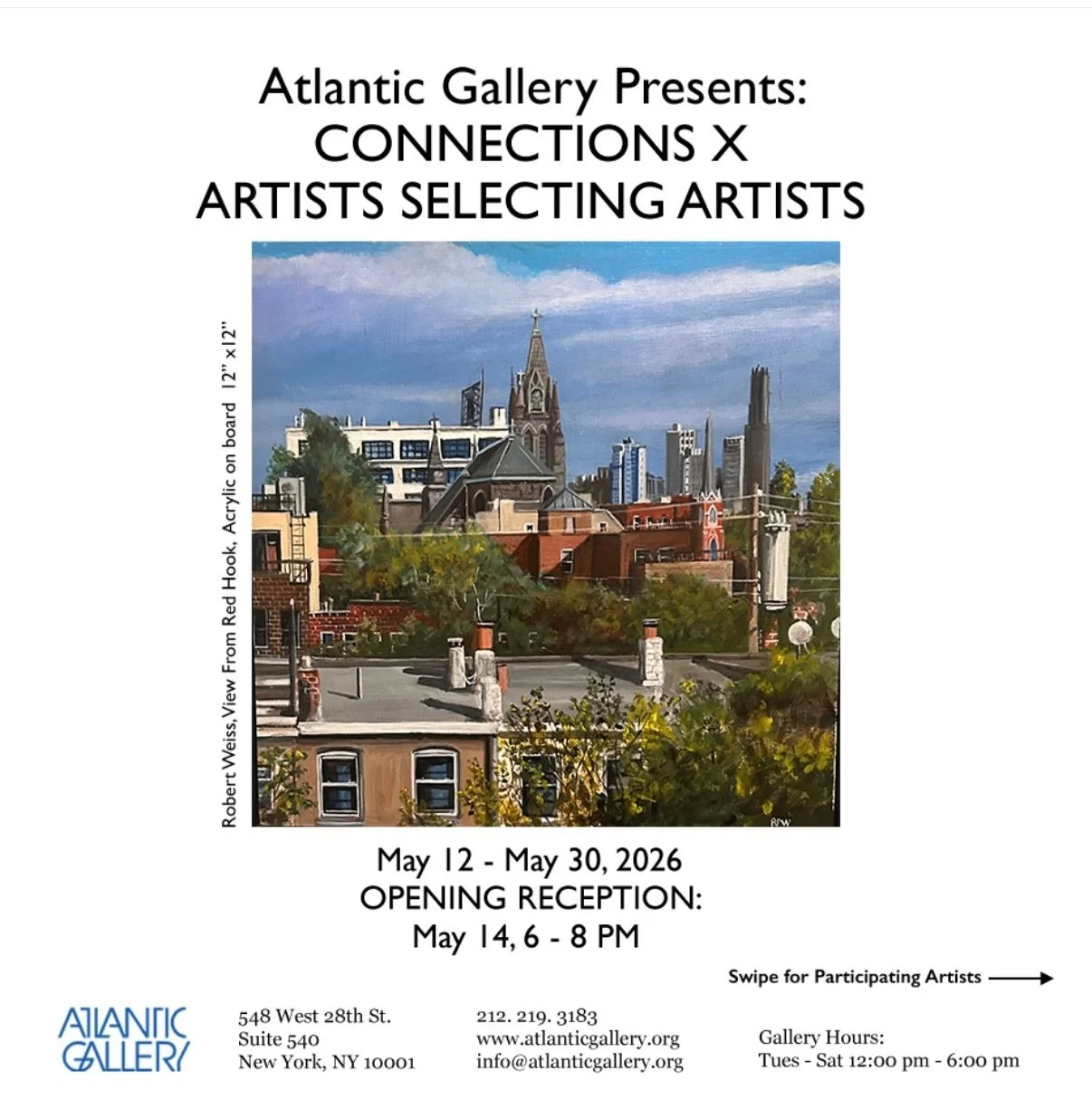 Thrilled to be part of @atlanticgallerynyc&rsquo;s 10th ▫️Connections▫️ exhibition. This show is especially meaningful because gallery members are invited to bring in artists whose work they admire to exhibit alongside them. In that spirit, it become