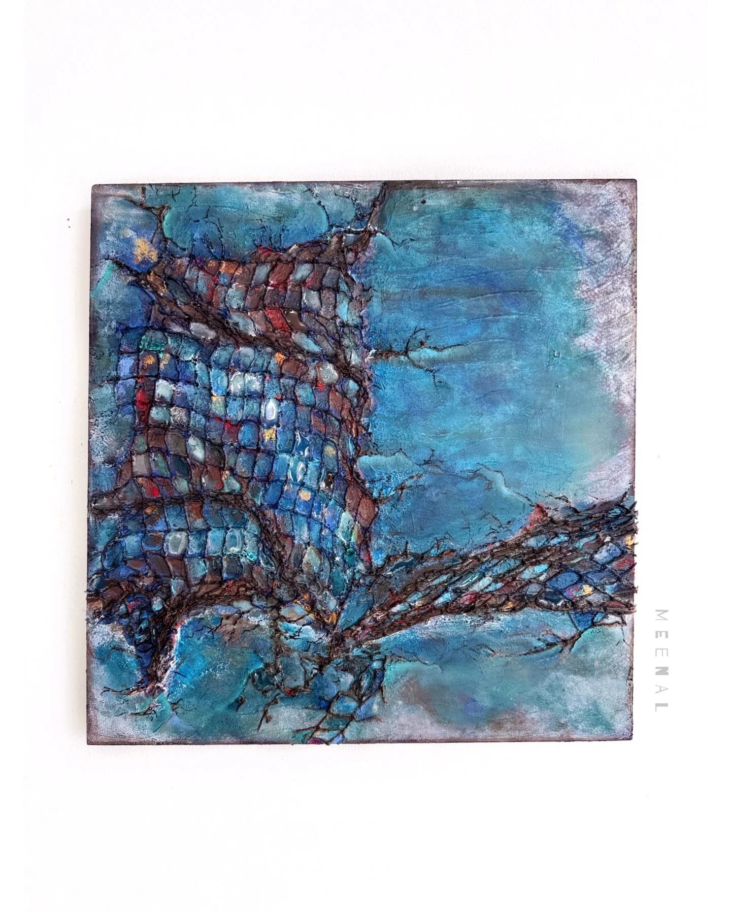 ▫️The Routes We Carry▫️The Routes We Carry considers migration as a network of remembered crossings, morphing into a patchwork of amorphous memories. Threaded fissures and shifting surfaces evoke the ways that memory, displacement, and repair become 