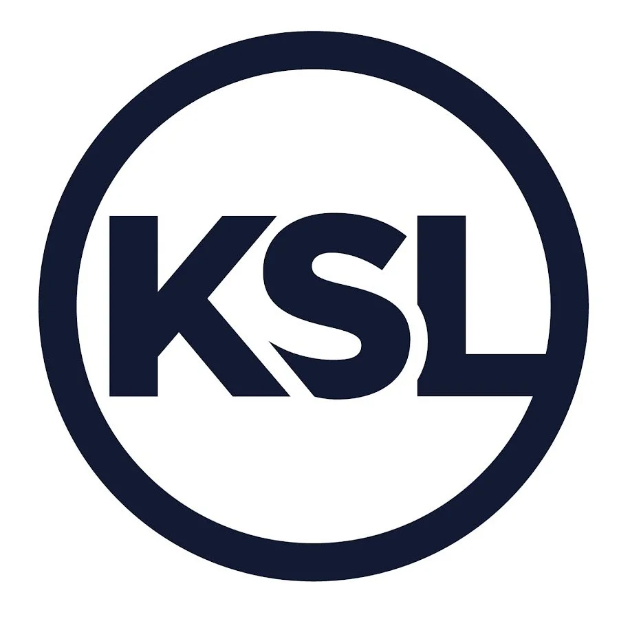 KSL logo, dark blue letters inside a circle on a white background.