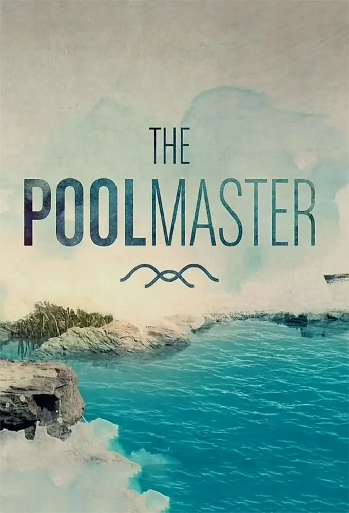 The Pool Master TV show logo with ocean and rocks.