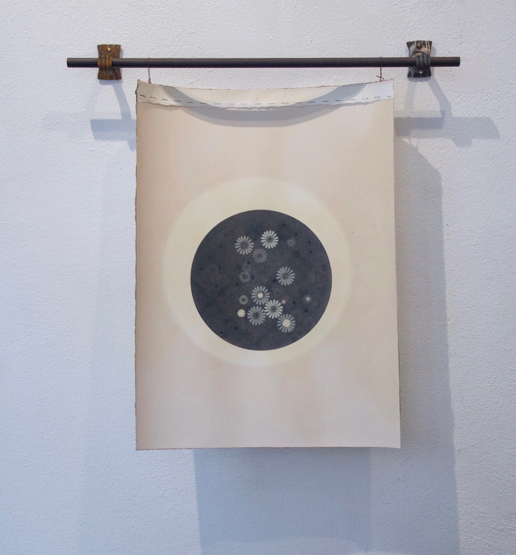 Korean Aura, mixed media; inkjet pigments on Fine Art photography digital paper (100% cotton); hand-applied patina; hand-stitched, Dimensions: 16" x 19" x 0,4" inches, Editions: 1-9 + I artist proof