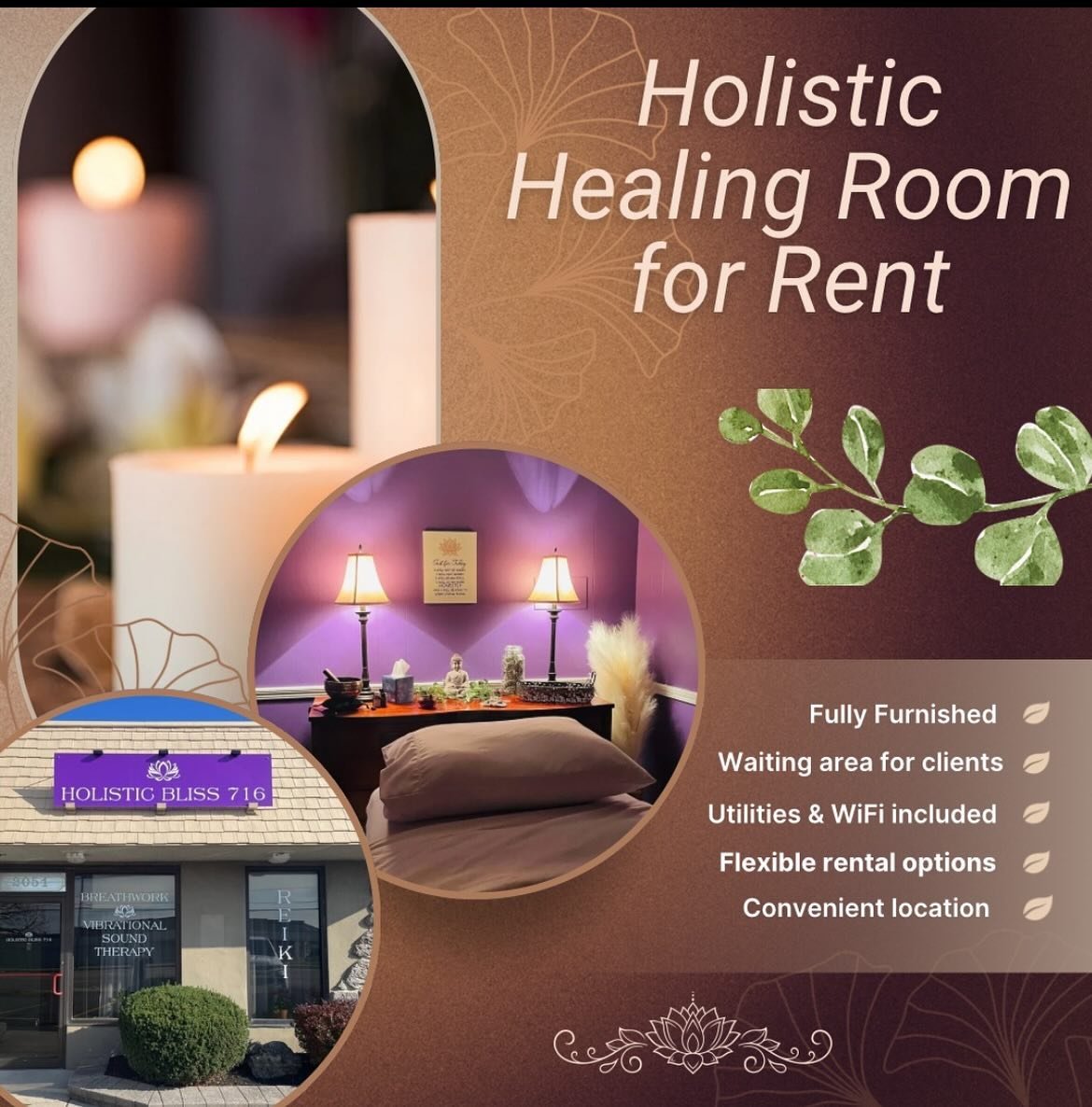 Are you a Reiki Practioner, Massage Therapist, or Energy Healer looking for a serene and professional space to see clients? 🌿

Since I am often out of the office traveling to other locations to host classes, I am looking for someone who could utiliz