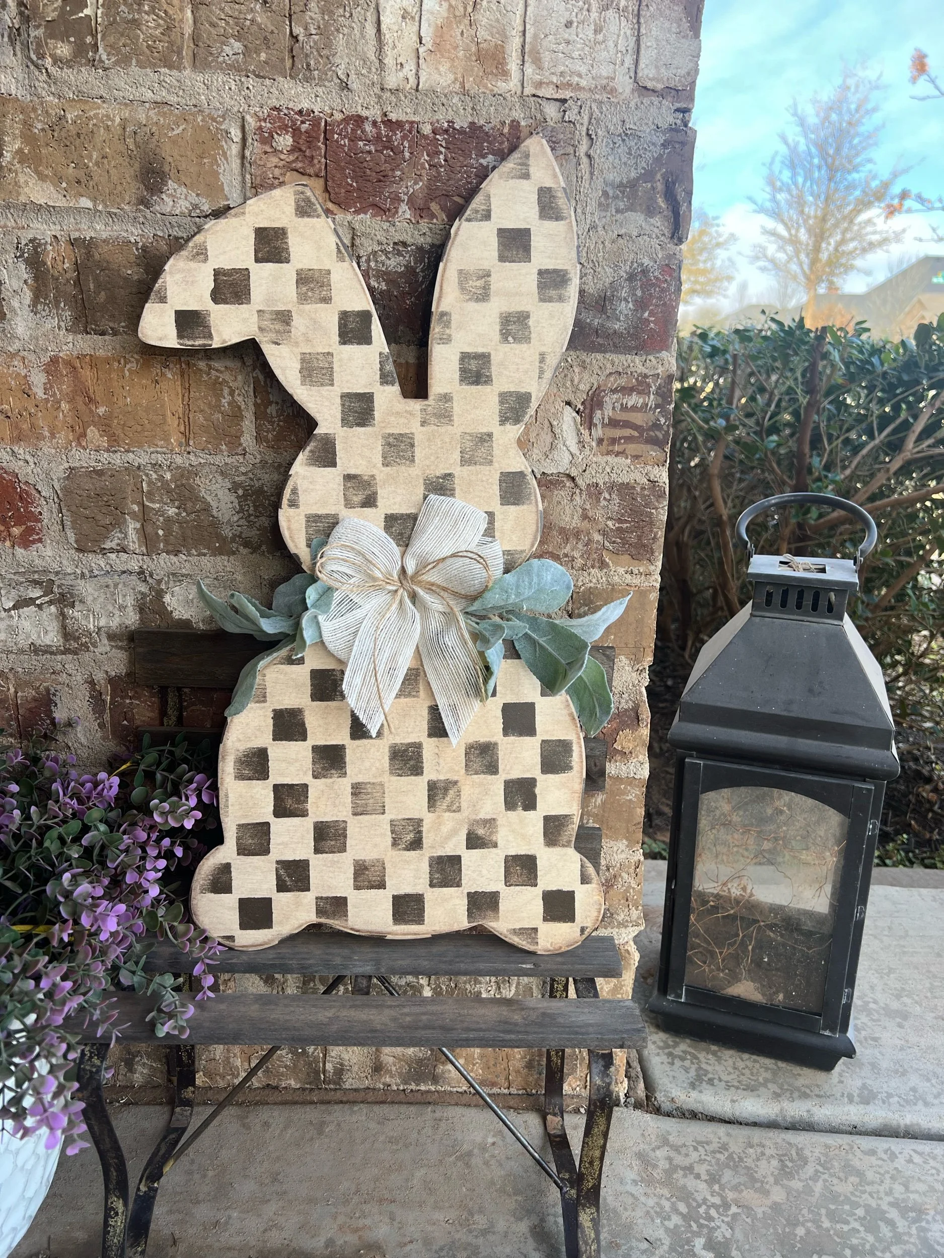 Soft Check Bunny Silhouette - Swiss Chocolate
