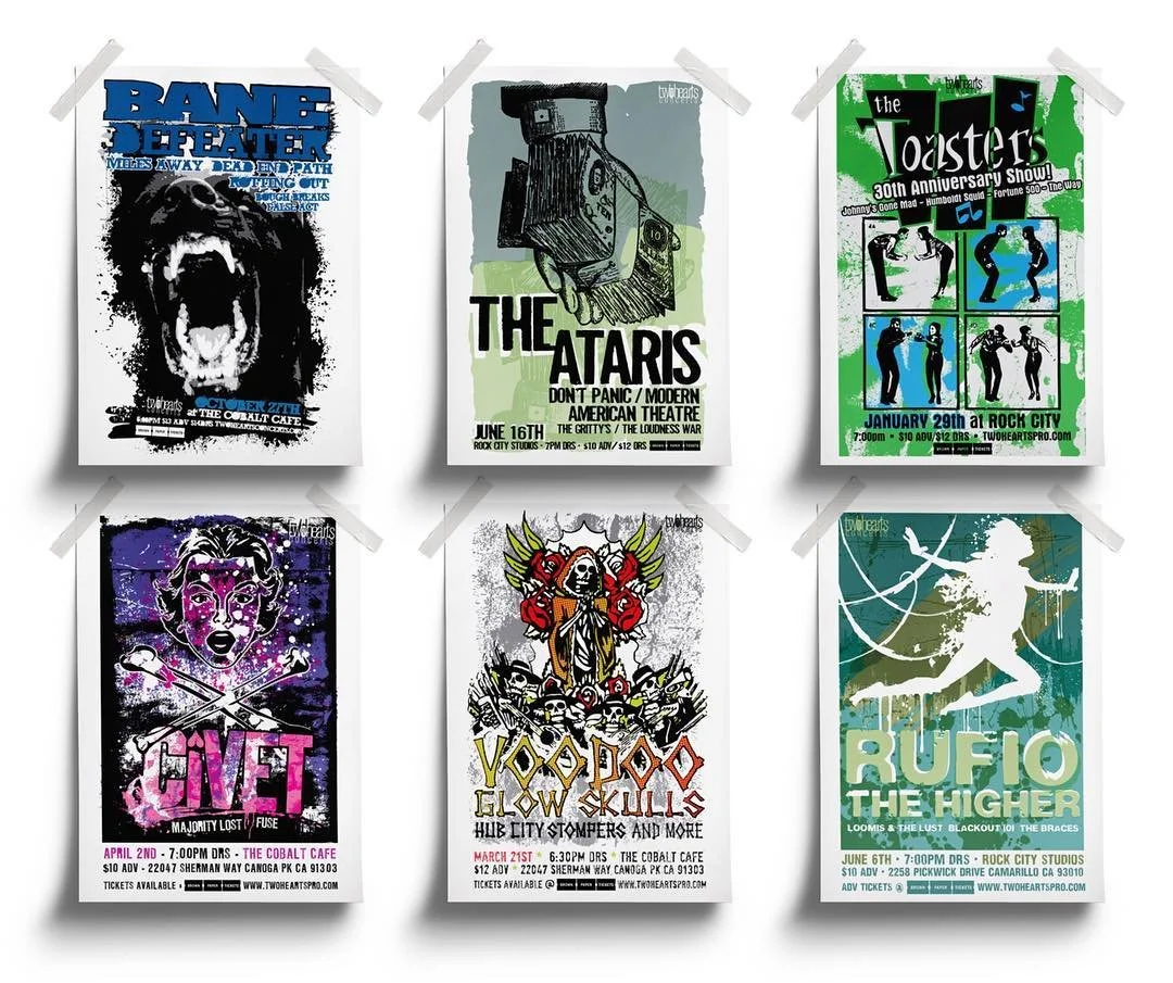 Poster designs for LA-based twoHearts Concerts
.
.
.
.
.
.
#graphicdesign #posterdesign #tourposter @theataris @toastersnyc  @voodooglowskulls