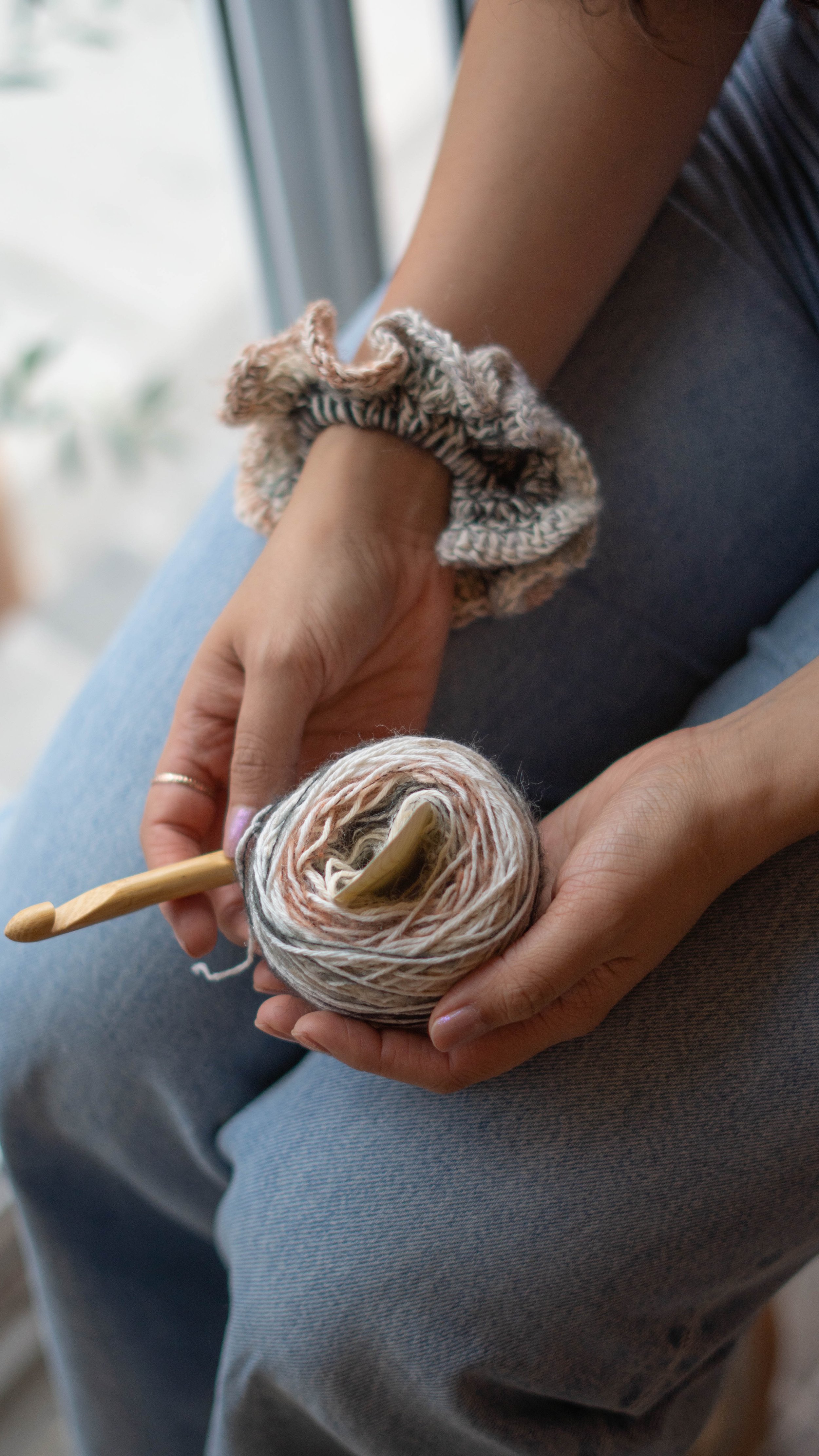 Material para srunchies y tassel