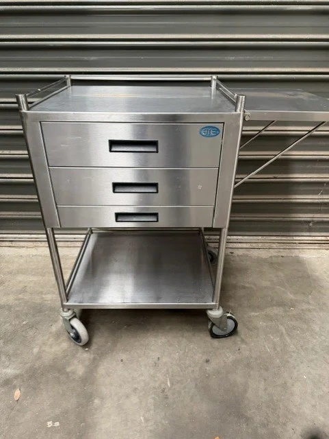 Stainless Steel Trolley (60 x 50 x 90) with 3 Drawers