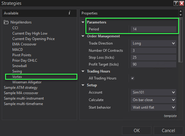 Vortex Ninjatrader NinjaVendors User Interface Best Trading Systems For Automated Traders