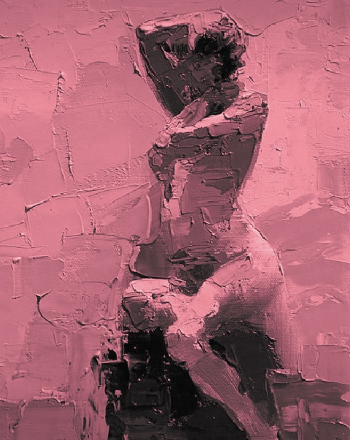 'Untitled, in pink'
Oil and charcoal on canvas
30cm x 20cm 