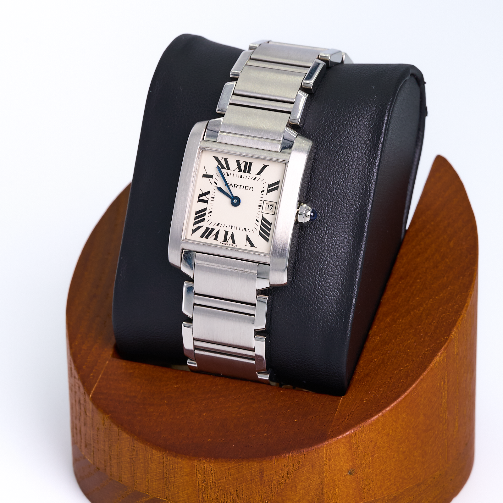 Cartier Tank Française 2465 Mid-Size Stainless Steel Quartz Swiss Watch - Full Set