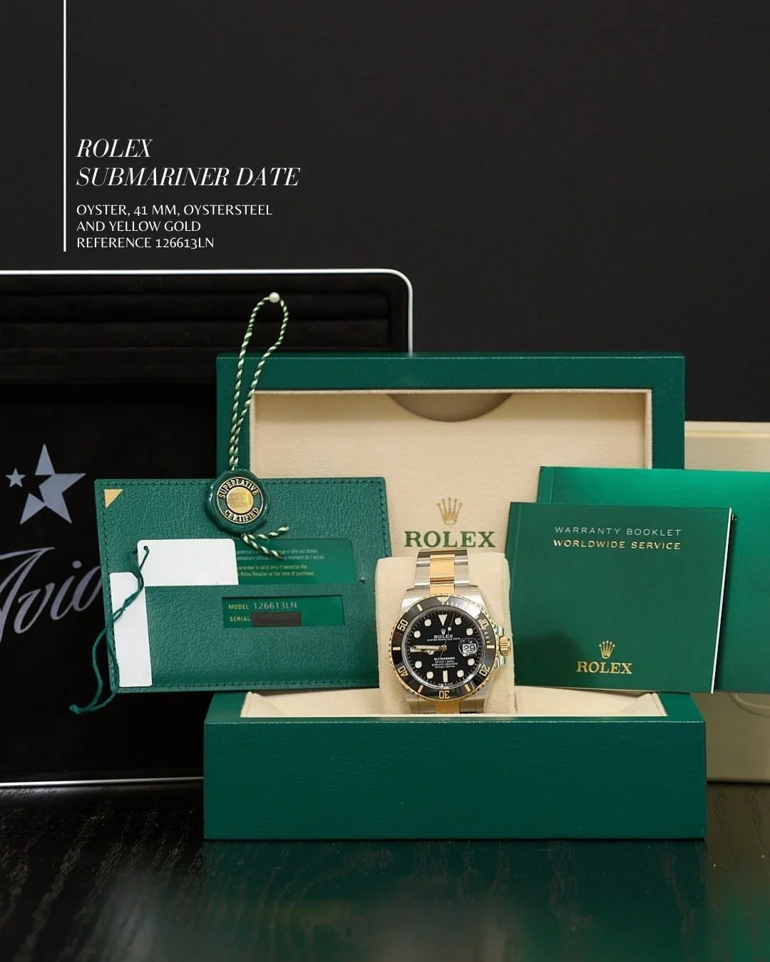Discover the ultimate in elegance and precision with the Rolex Submariner Date 126613LN. ✨ 
Featuring a 41mm Oyster case in Oystersteel and yellow gold, this iconic dive watch combines strength, reliability, and timeless luxury. Its unidirectional Ce