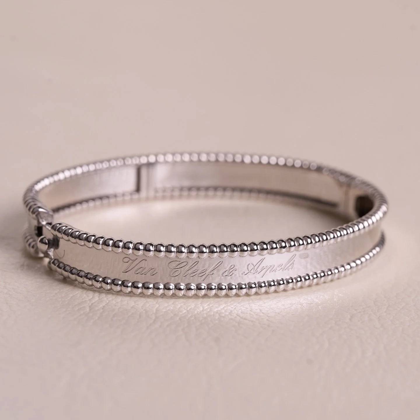Understated. Iconic. Effortlessly refined. ✨

The Van Cleef &amp; Arpels Perl&eacute;e bracelet in 18K white gold is the definition of modern elegance&mdash;where precision meets artistry. Its signature beaded edges frame a luminous, mirror-polished 