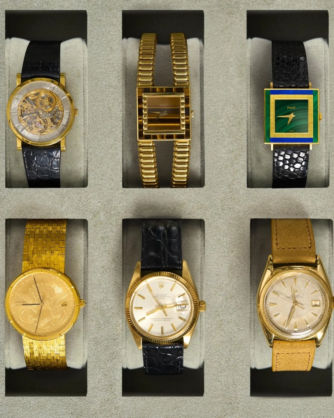 A closer look at some of our newest acquisitions! A fresh lineup featuring iconic watches from Omega, Patek Philippe, Vacheron Constantin, Piaget, Rolex, and Corum.
Timeless pieces, each with its own character.

See something you like? Schedule a pri