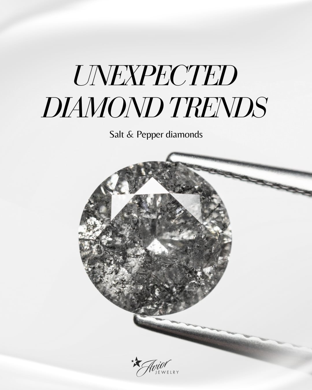 Salt &amp; pepper diamonds are becoming one of the biggest alternative diamond trends in modern jewelry. 🖤✨

Known for their unique inclusions and smoky, one-of-a-kind patterns, these diamonds offer a bold alternative to traditional white diamonds. 