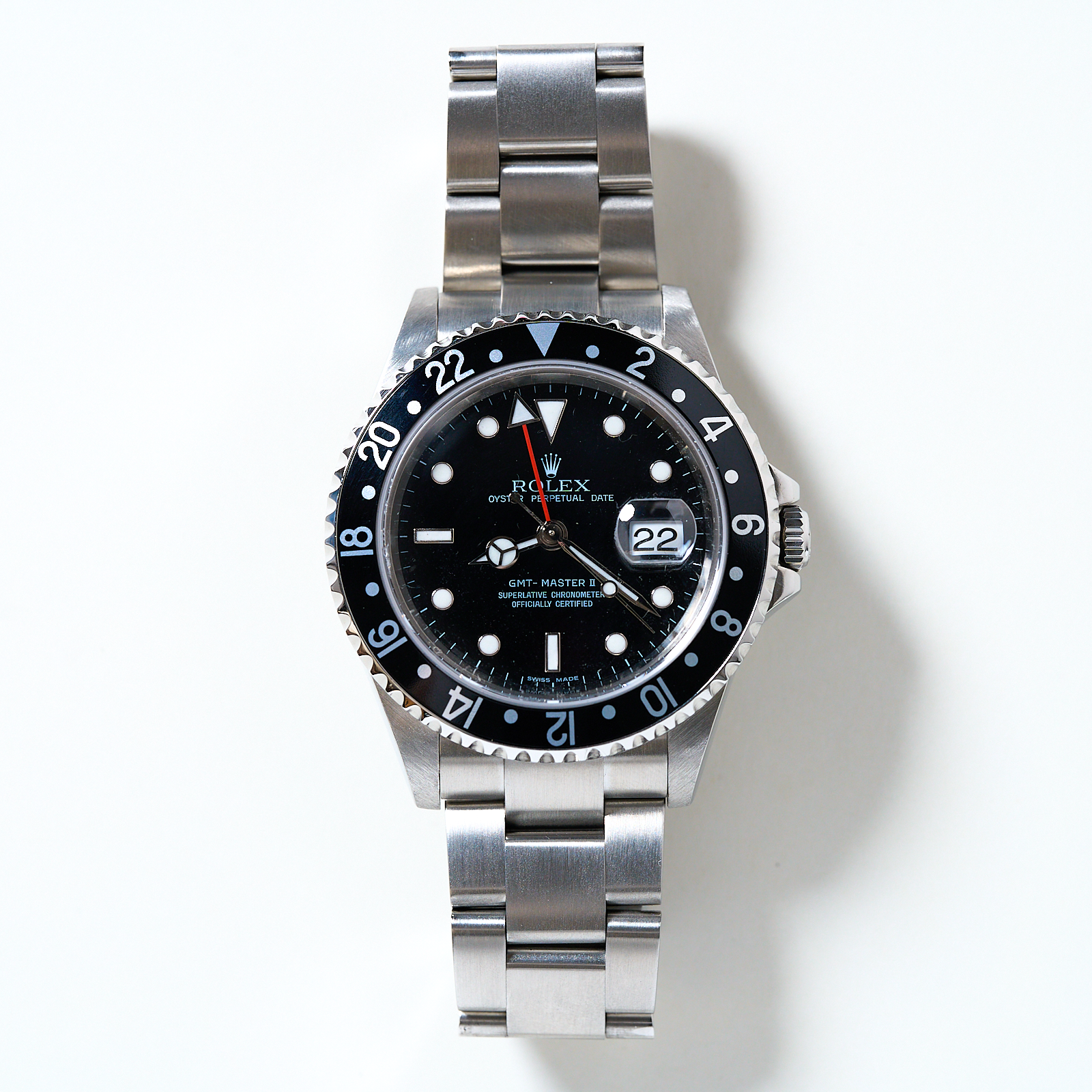 Rolex GMT-Master II 40mm Black Bezel Stainless Steel Oyster Bracelet Men's Watch #16710 | Year: 2006