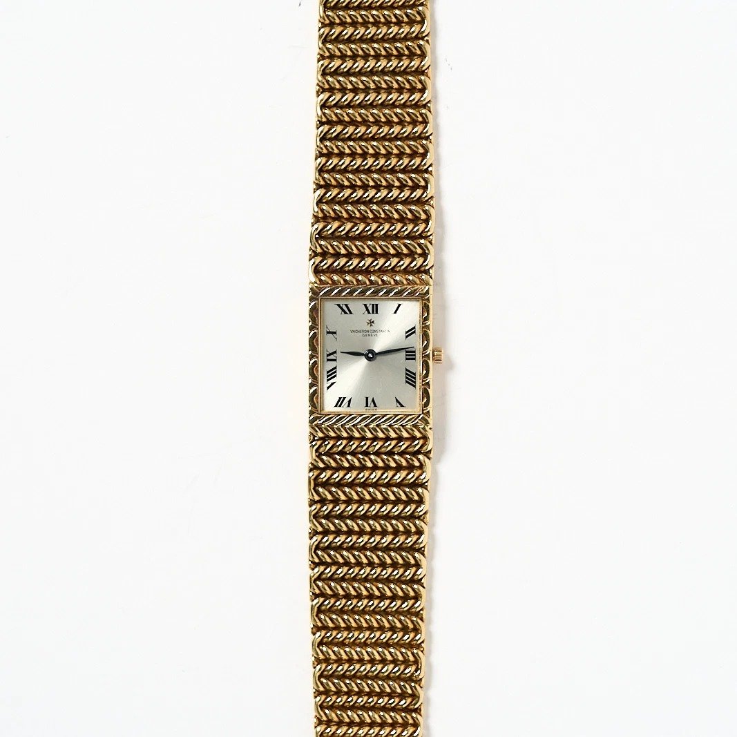 Vacheron Constantin 18K Yellow Gold Woven Mesh Bracelet Manual Wind Vintage Watch #33030