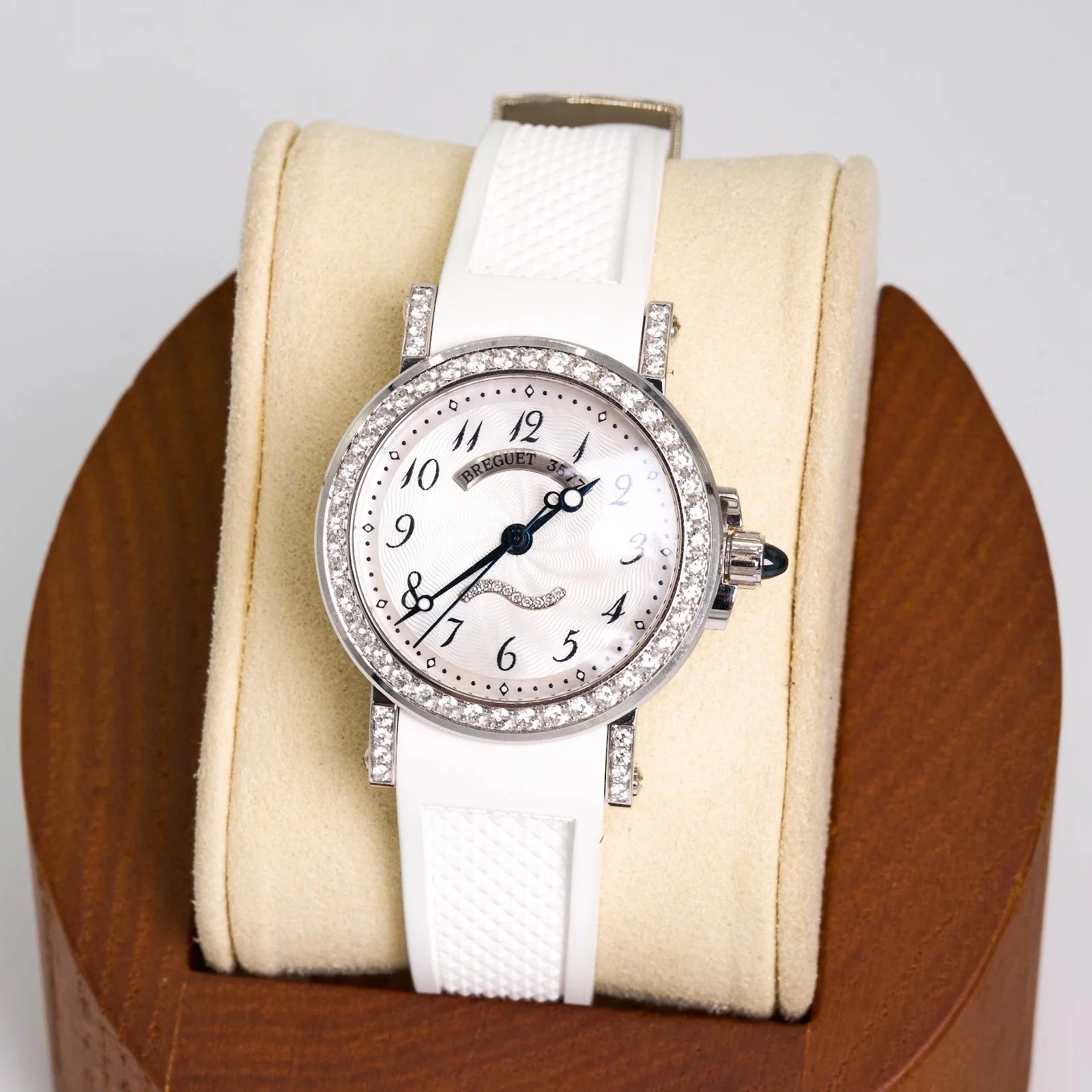 Breguet Marine 8818B 18K White Gold 30mm Mother of Pearl Diamond Bezel Watch | Box & Papers | Year: 2009