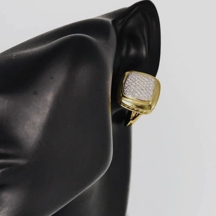David Yurman Albion Extra Large 18K Yellow Gold 2.00 TCW Diamond Earrings