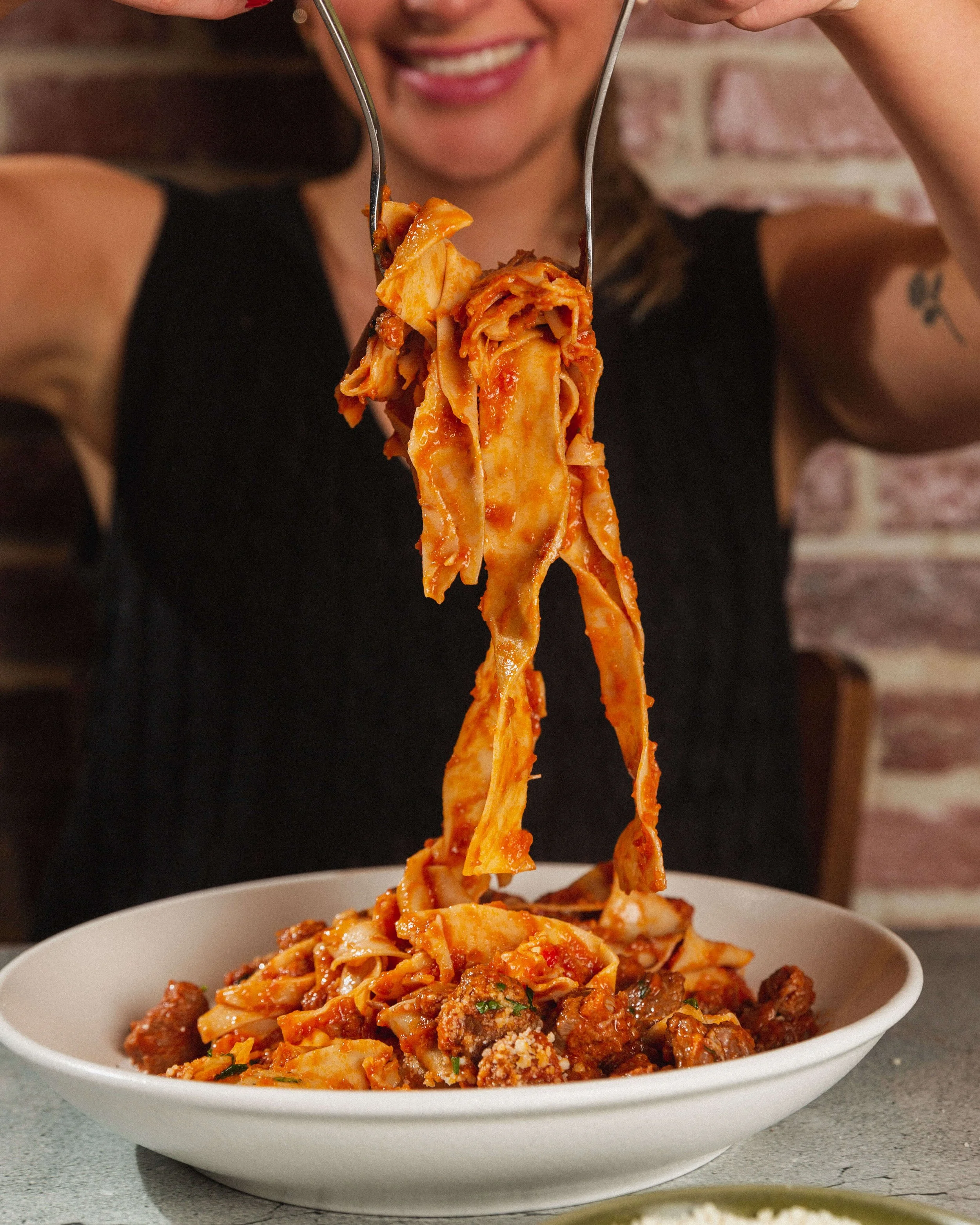 photo of homamade tagliatelle at Moretti, best place to eat pasta in Sydney