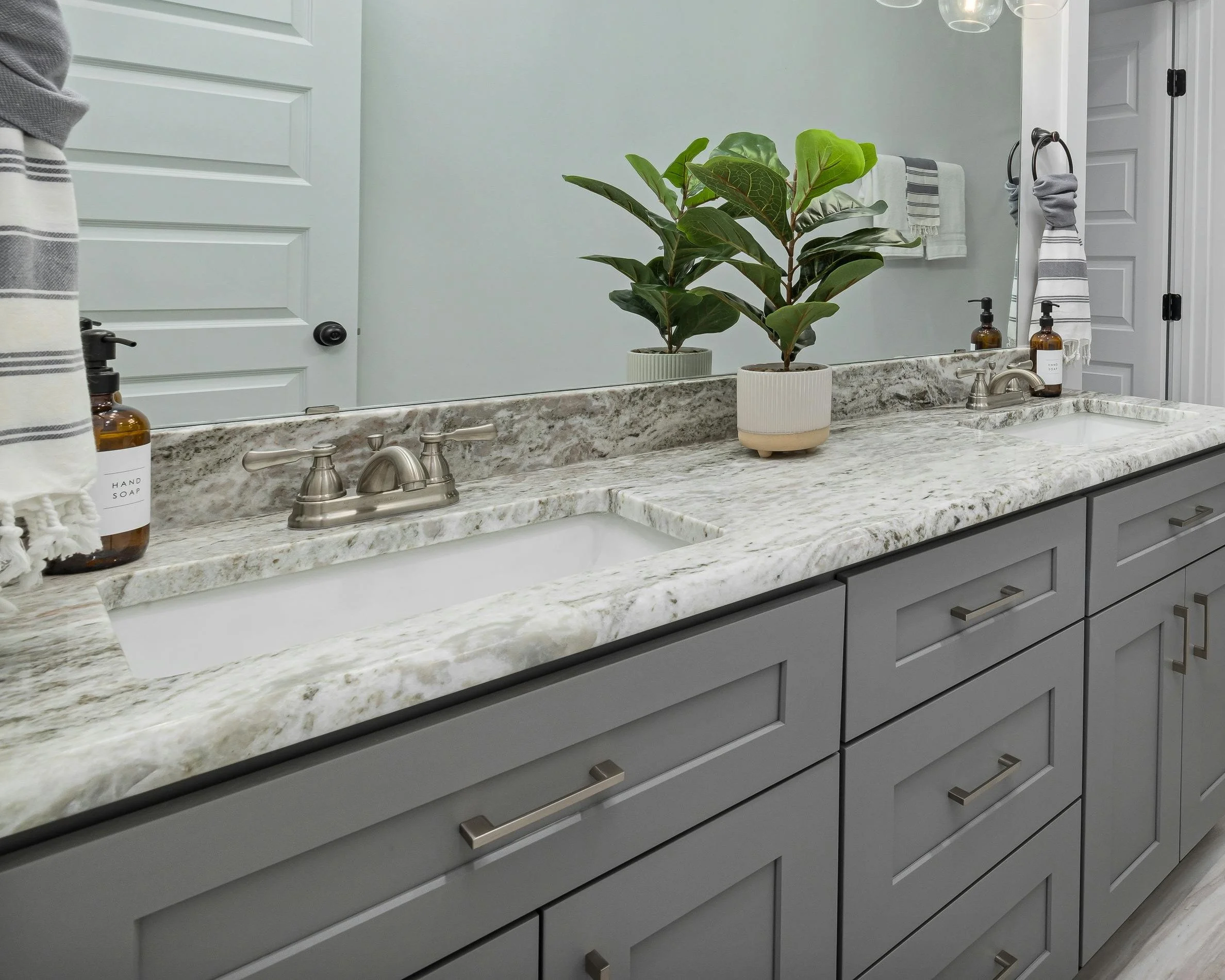 grey countertop with protective film