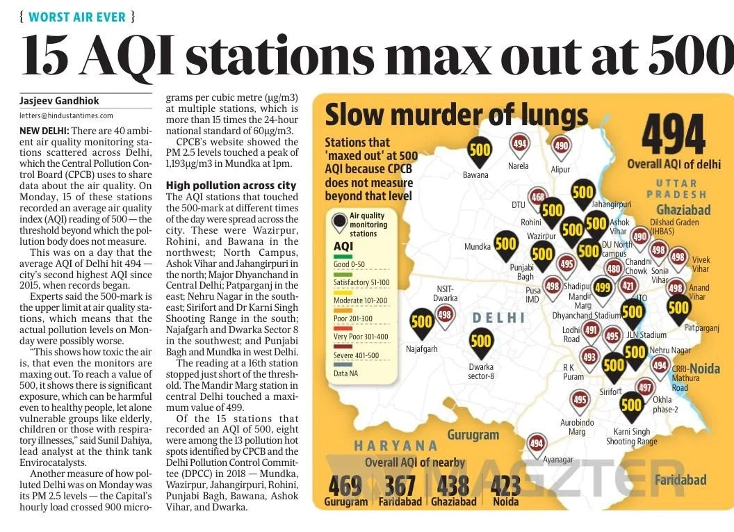 15 AQI stations maxed out at 500