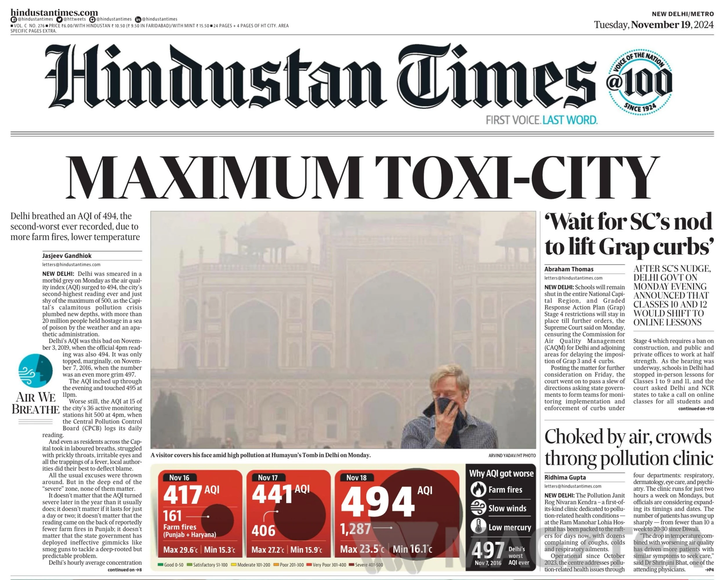 Maximum Toxi-city: Delhi's pollution crisis prompts WFH orders, school closure