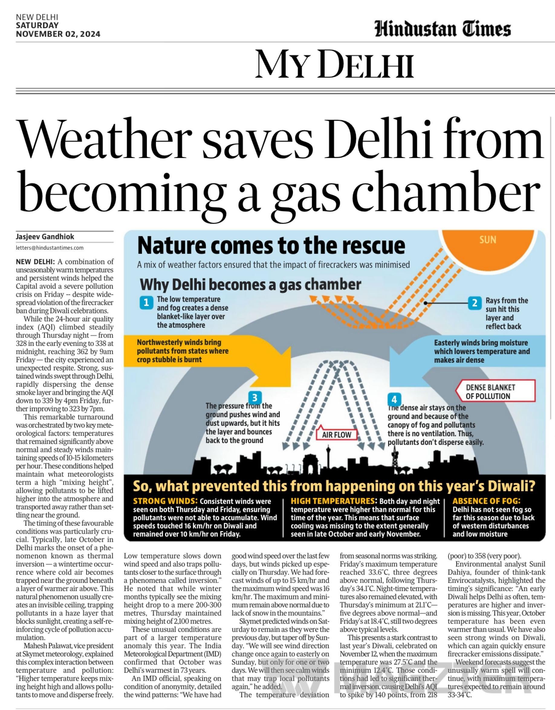 Weather saves Delhi from becoming a gas chamber