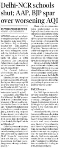 Delhi-NCR schools shut; AAP, BJP spar over worsening AQI