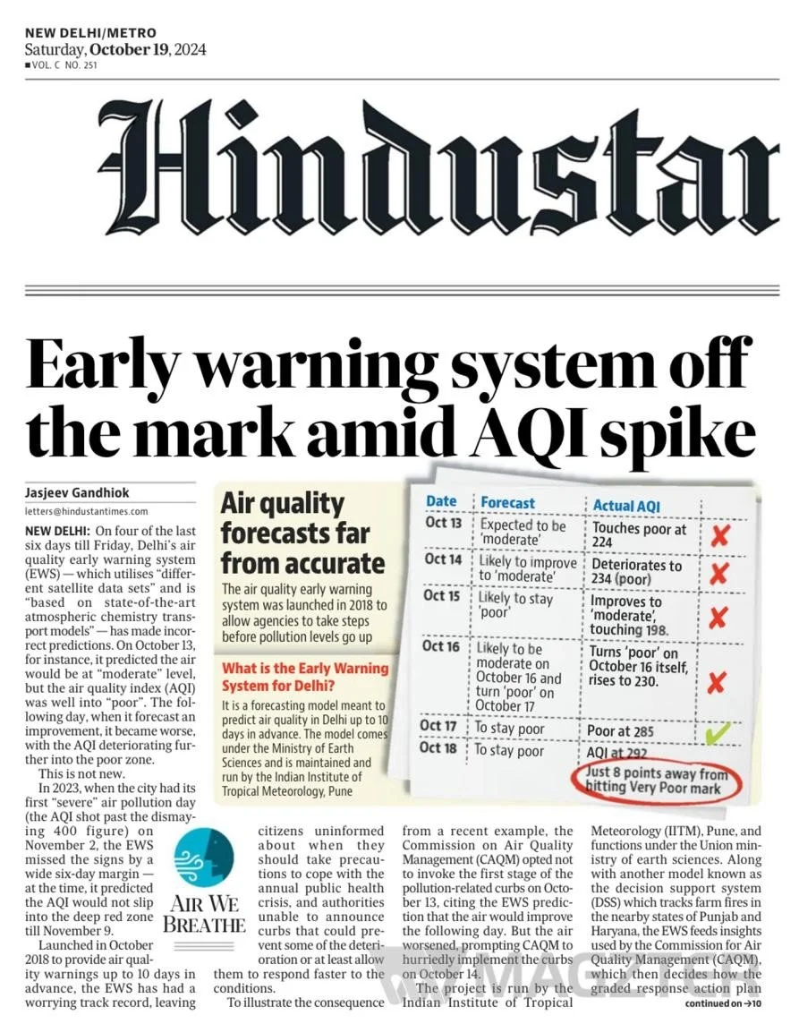 Delhi: Early warning system off the mark amid AQI spike
