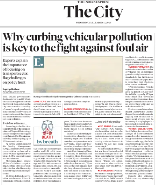 Why curbing vehicular pollution is key to Delhi’s fight against foul air