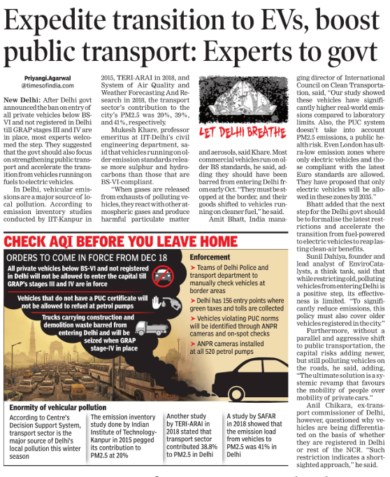 Expedite transition to EVs, boost public transport: Experts to govt