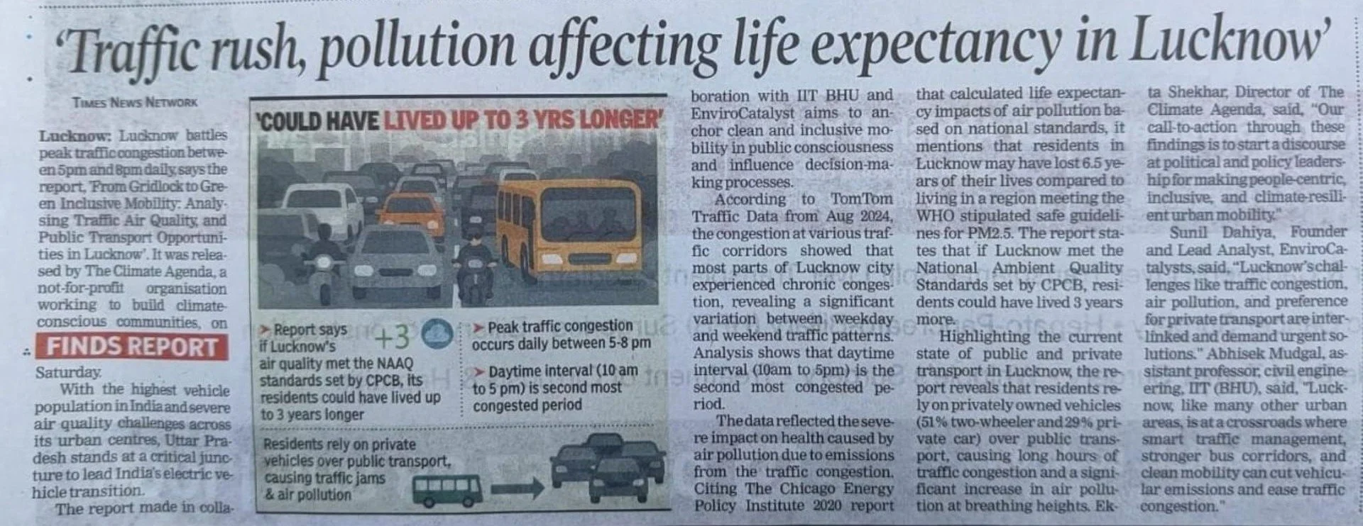 Traffic rush, pollution affecting life expectancy in Lucknow