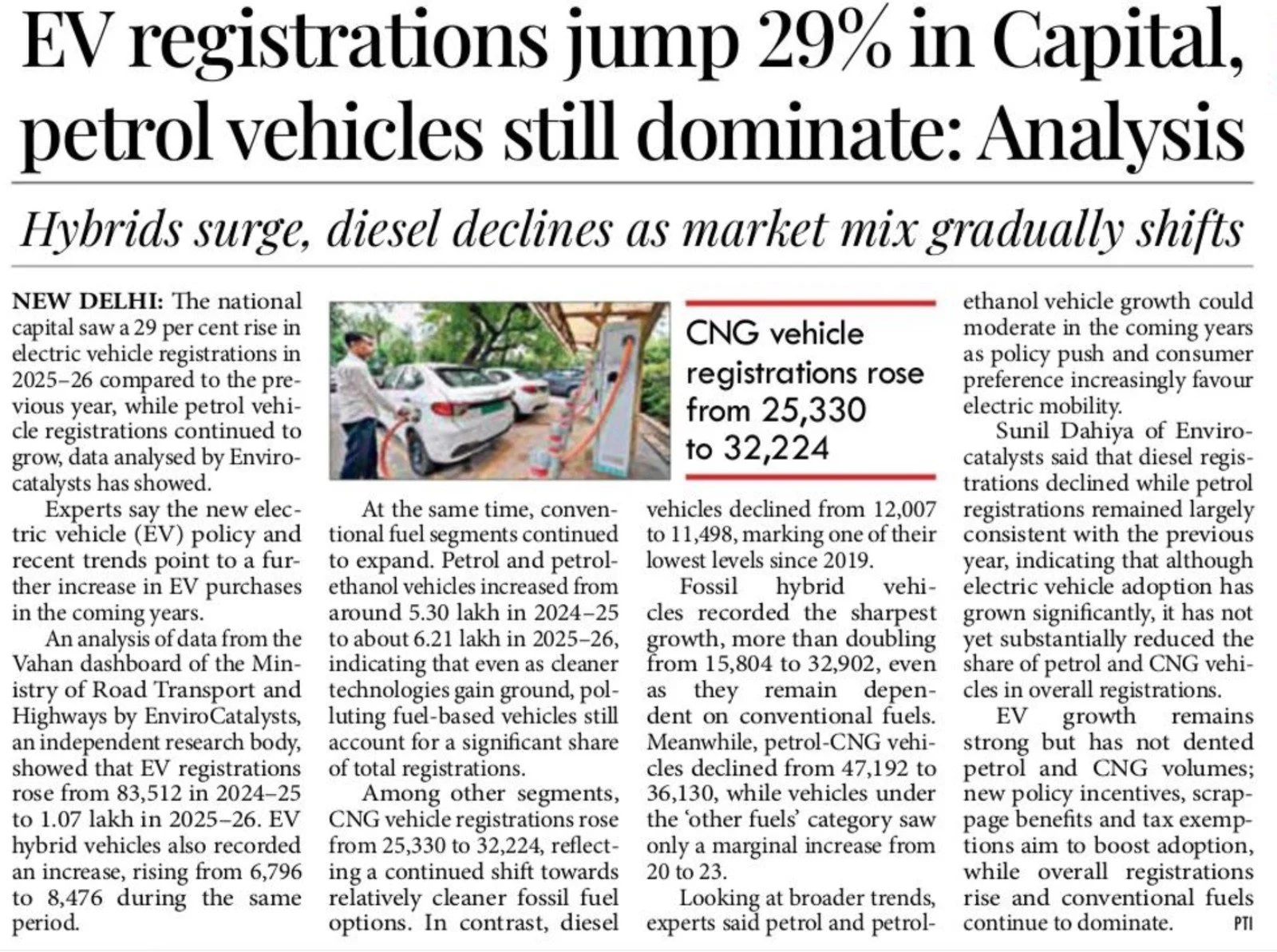 EV registrations jump 29% in Capital, petrol vehicles still dominate: Analysis