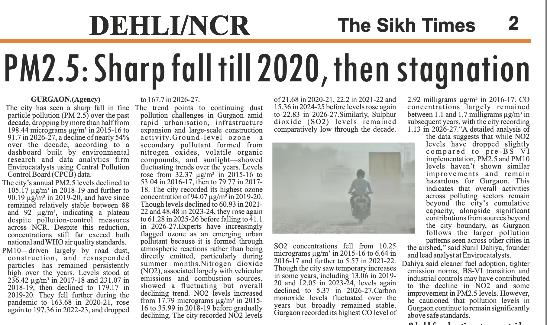 PM2.5: Sharp fall till 2020, then stagnation