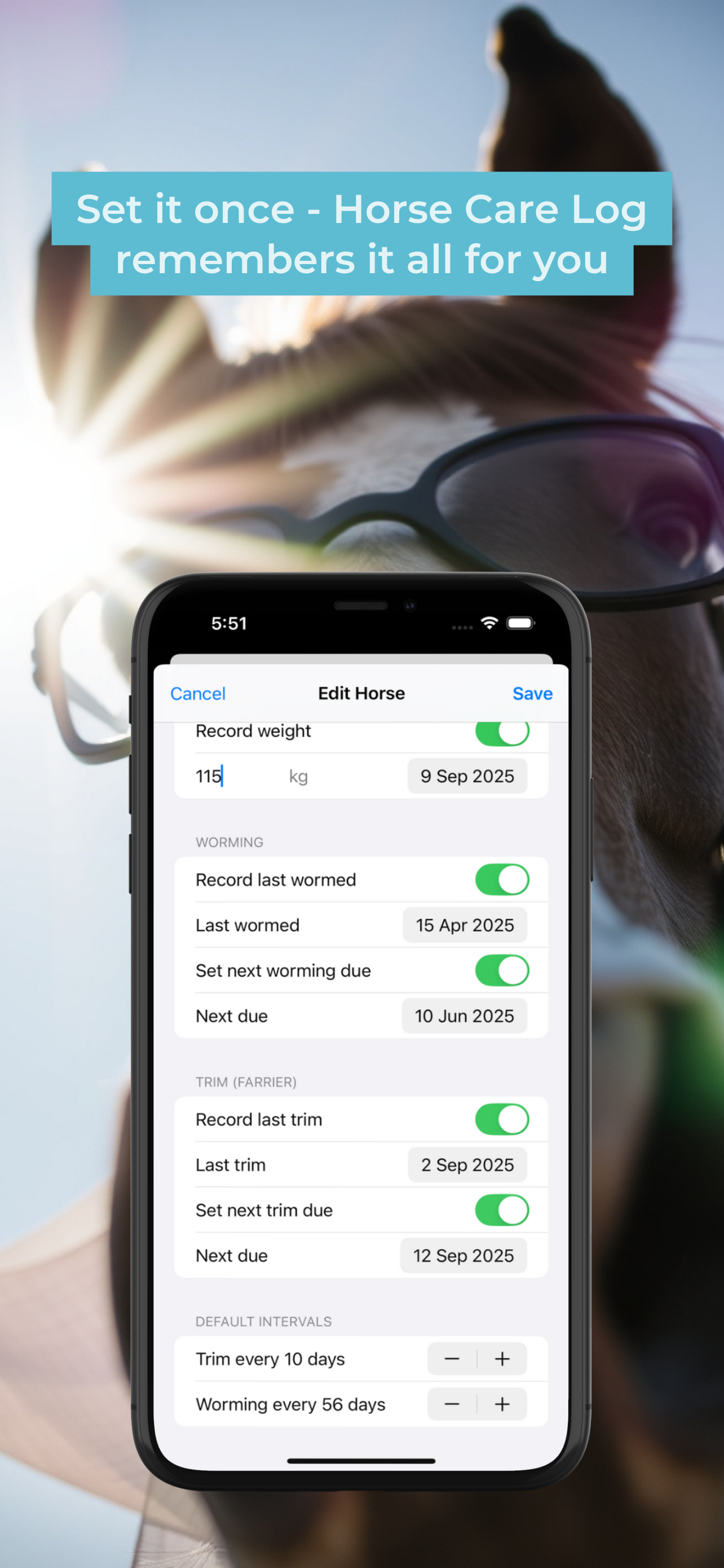 set it once and let the app do the work