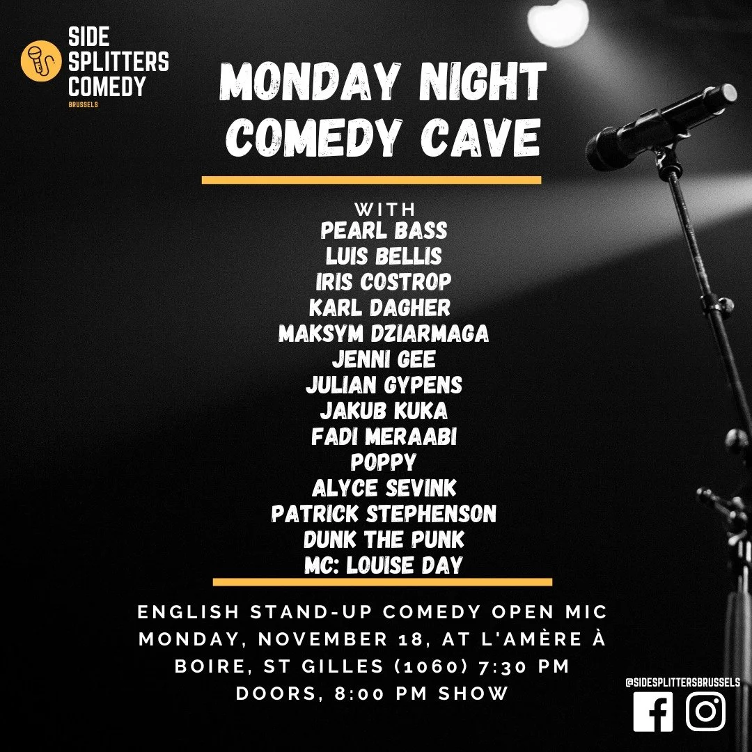 It&rsquo;s tonight! Side Splitters Comedy Club&rsquo;s Monday Night Comedy Cave! Join us this evening, in the heart of Saint Gilles. Come by for some great drinks and even better laughs!

Check out the link in our bio for more information!

*FREE ENT