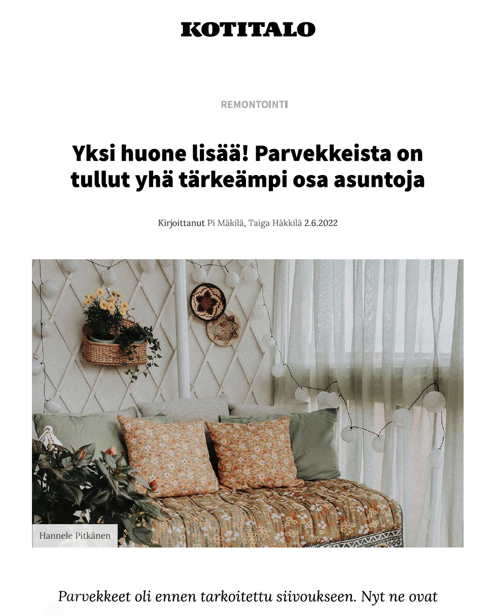 Kuvakaappaus Kotitalo-lehden jutusta