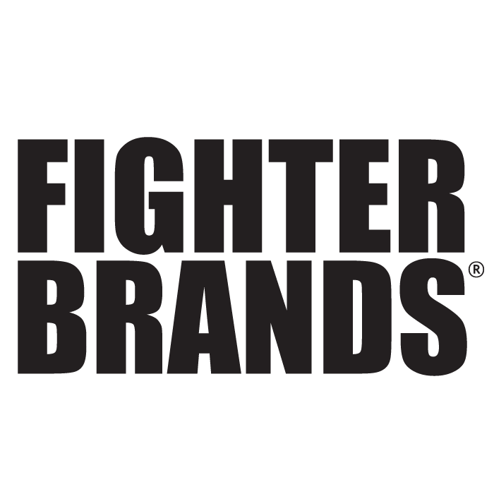 De tekst 'FIGHTER BRANDS' in grote, zwarte letters op een witte achtergrond.