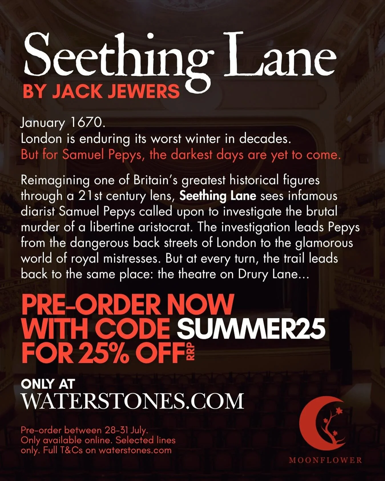 Samuel Pepys investigates a brutal murder in the fabulous SEETHING LANE by @jackjewers &ndash; pre-order before tomorrow from @waterstones to get 25% off with code SUMMER25. Link in bio or copy and paste: https://www.waterstones.com/book/seething-lan