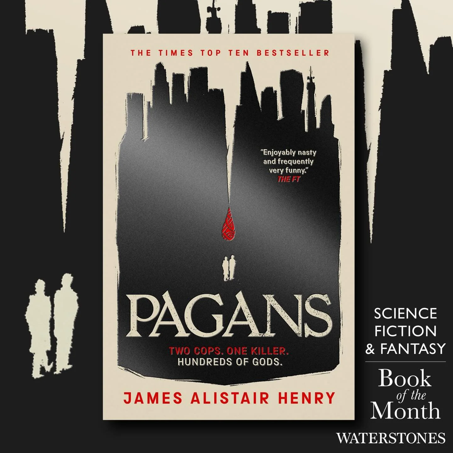 We are absolutely delighted to share that PAGANS by @james521henry has been selected by @waterstones as their SFF Book of the Month for February! Head down to your local branch to grab a copy of their special edition (complete with foiling, glorious 